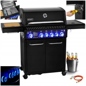 Grill gazowy Ogrodowy ŻELIWNY nierdzewny 4+2 Yoer 21,15 kW +szafka na butlę